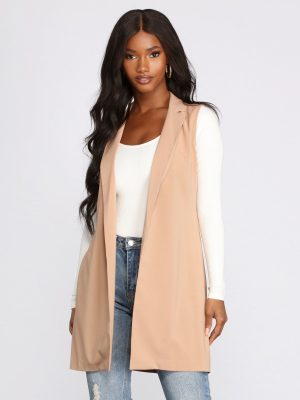 Belted and Poised Trench Vest