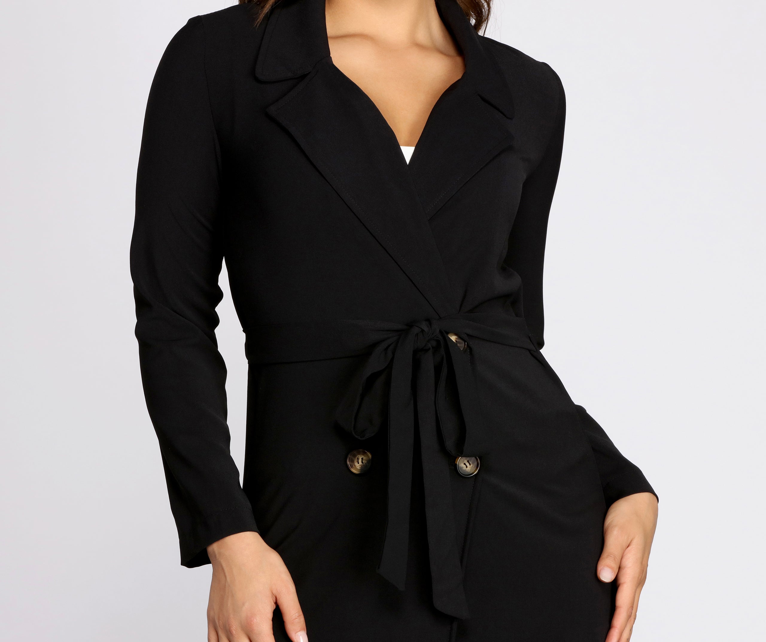 Cosmopolitan Chic Belted Trench Coat - Image 8