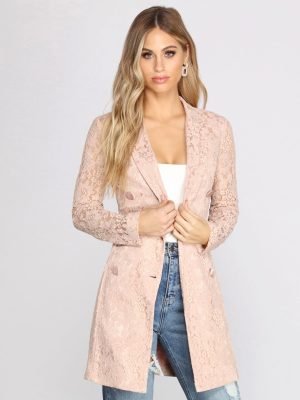 True Love Satin Belted Lace Trench Coat