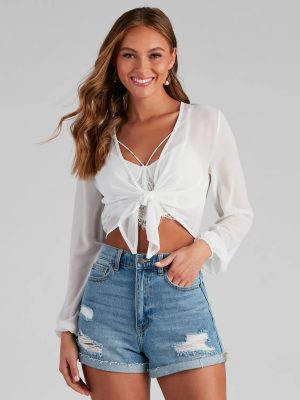 Chic Chiffon Tie-Front Top