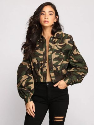 Camo Cutie Button-Front Jacket