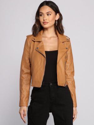 Gorgeous Girl Cropped Moto Jacket