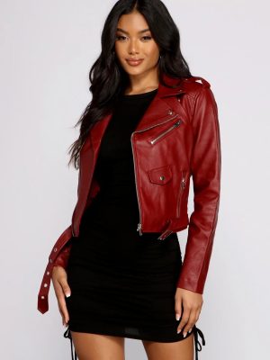 Belted Baddie Faux Leather Moto Jacket