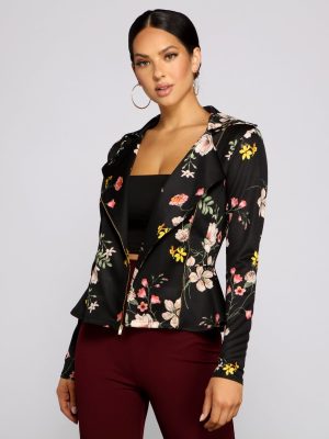 Pep Of Floral Moto Jacket