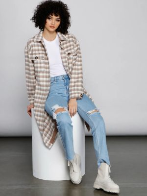 Chic Layers Long Line Plaid Shacket