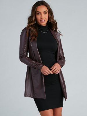 Classic Faux Leather Blazer