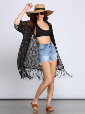 Bohemian Fringe Lace Kimono