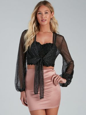 Sparkle Party Glitter Long Sleeve Jacket