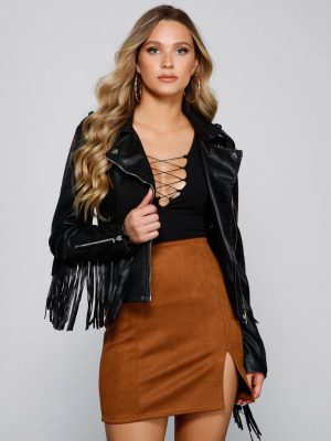 Major Baddie Fringe Faux Leather Moto