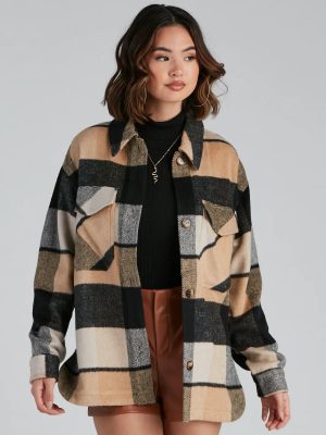 Check It Plaid Button Shacket