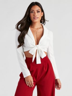 Down To Business Tie-Front Blazer