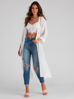 Palm Beach Linen Crochet Kimono