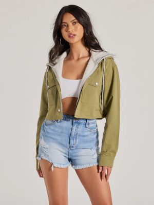 Cozy And Cool Twill Layered Hoodie Jacket