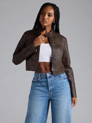 Along For The Ride Faux Leather Biker Jacket