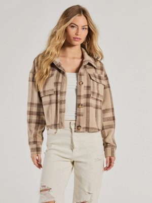 Perfectly Plaid Woven Oversized Cropped Shacket