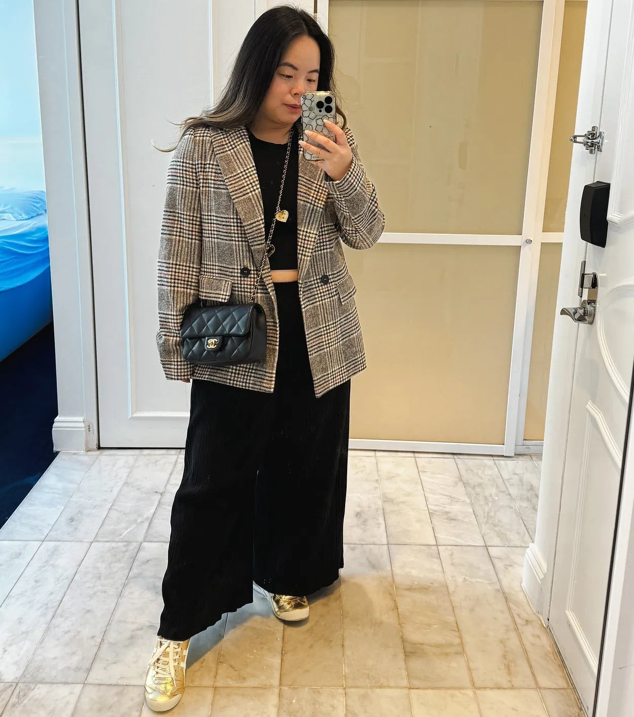 Classic Mood Glen Plaid Woven Oversized Blazer - Image 5