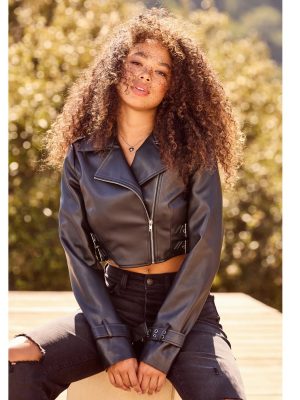 Untamed Chic Faux Leather Cropped Moto Jacket