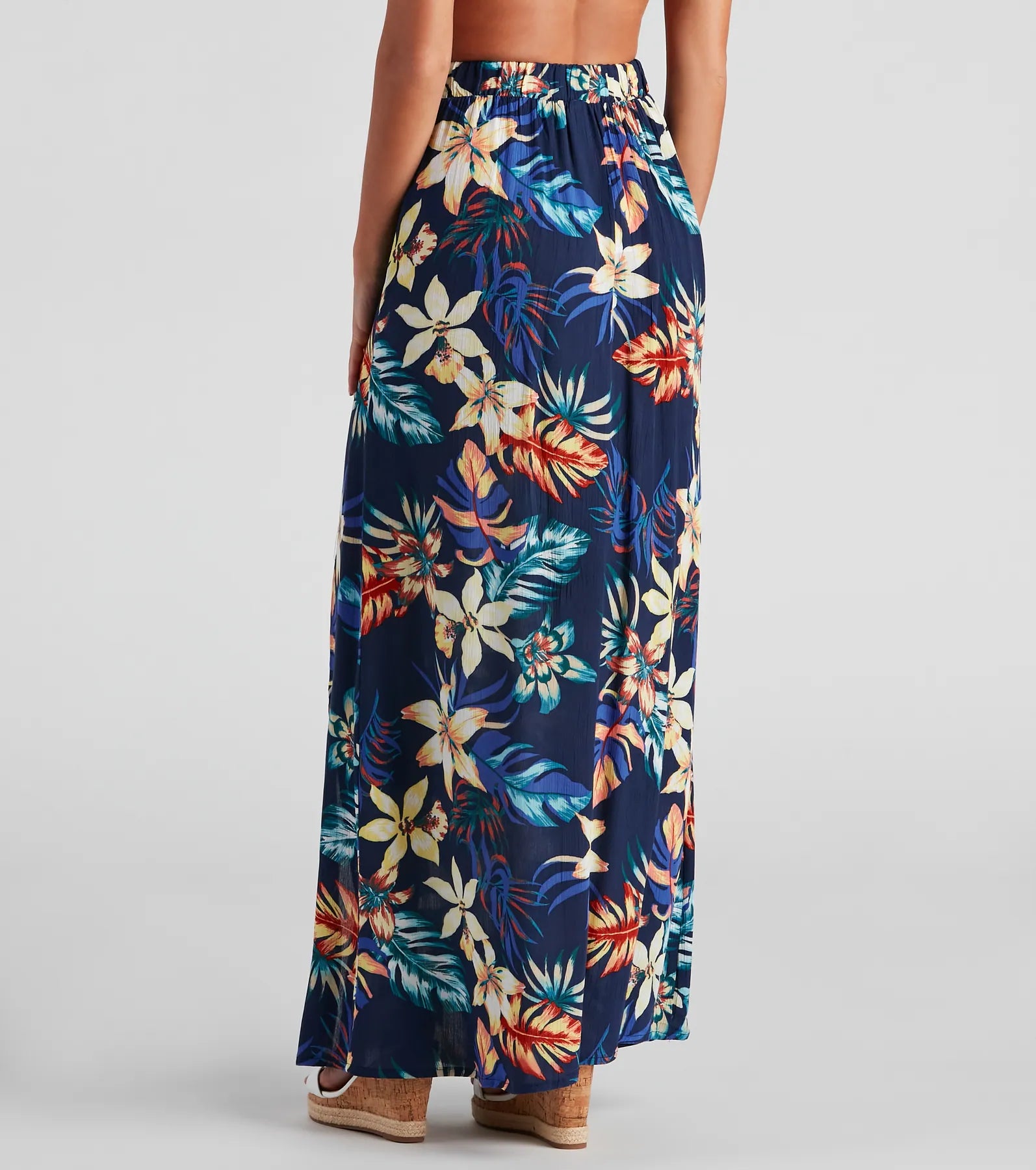 Cancun Vacay Tropical Slit Maxi Skirt - Image 3