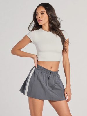 Classically Sporty High-Rise Striped Skort
