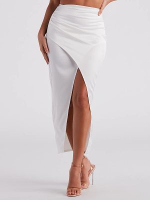Wrapped In Chic Vibes Satin Maxi Skirt