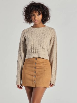 Darling Details Button Down Faux Suede Mini Skirt
