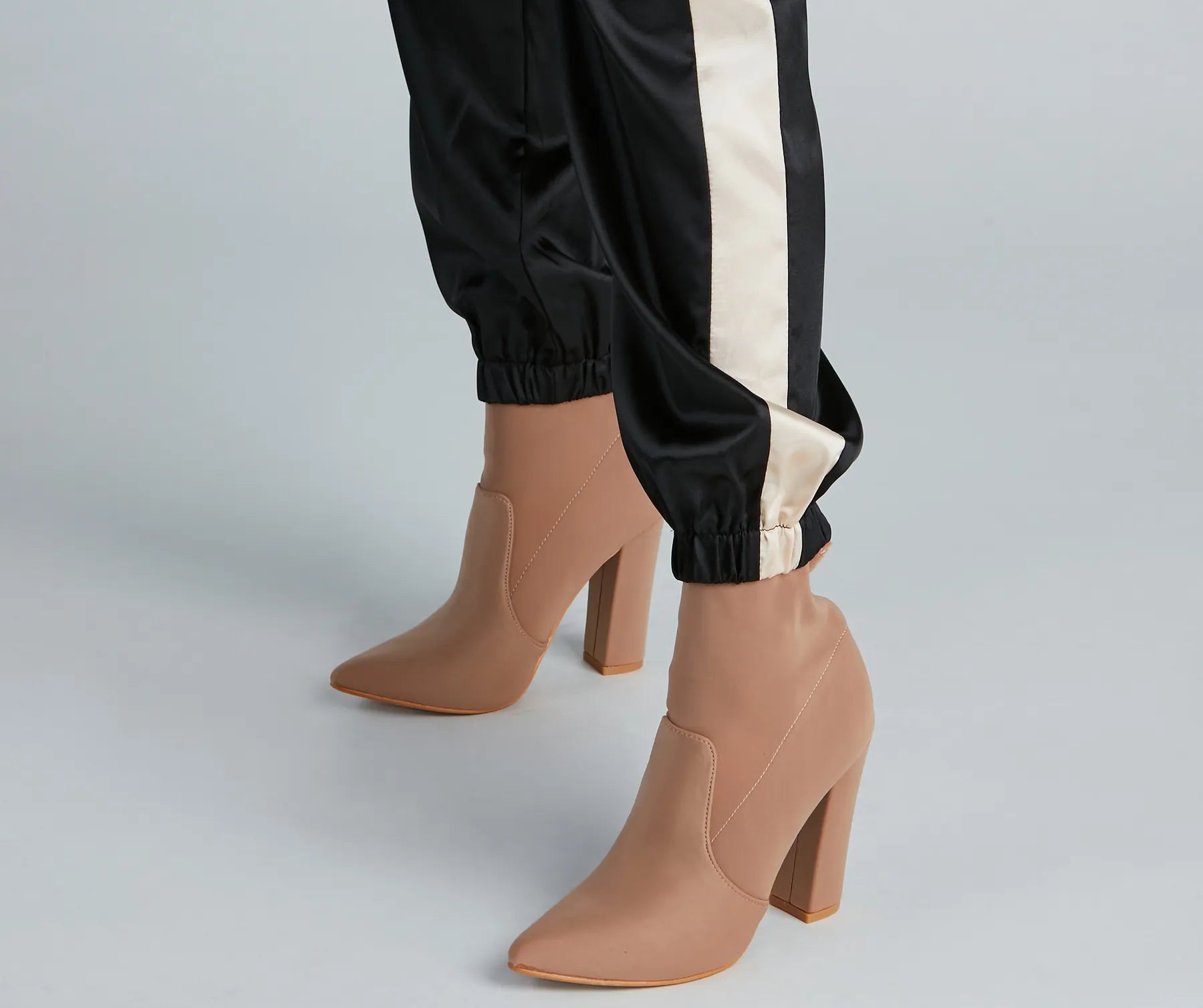 Sleek Striped Satin Joggers - Image 4
