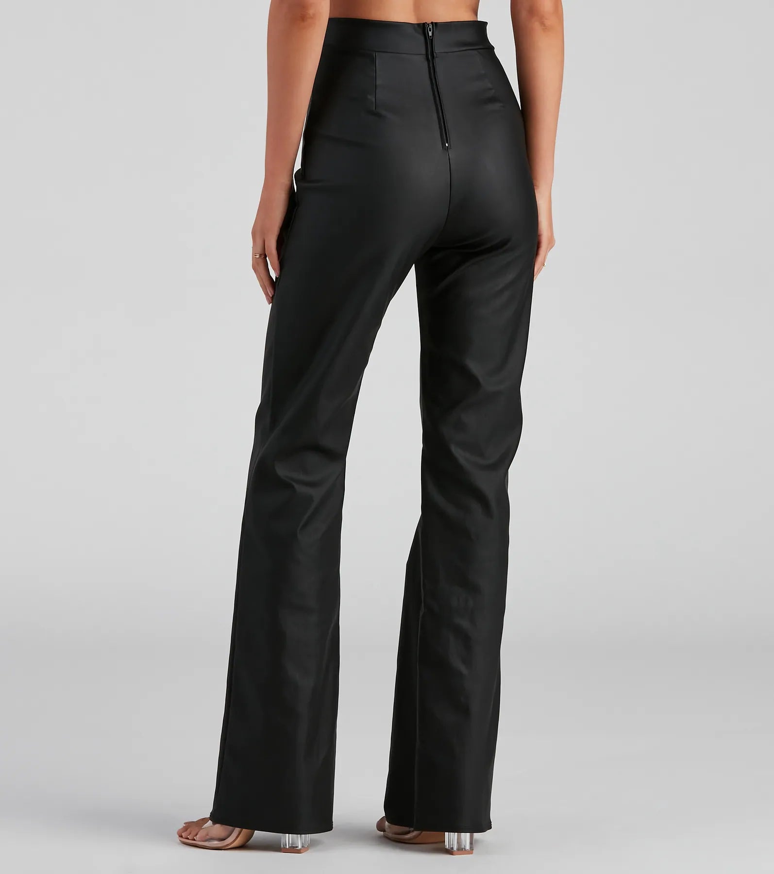 Stylish Ambition Coated Wide-Leg Pants - Image 2