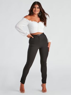 Polished And Chic Belted Pants