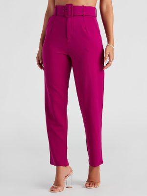 Sixties Style Belted Crepe Pants