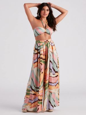 Bring The Heat Printed Wide-Leg Pants