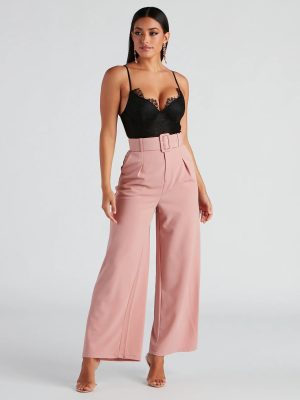 Flip In Reverse Belted Trouser Pants
