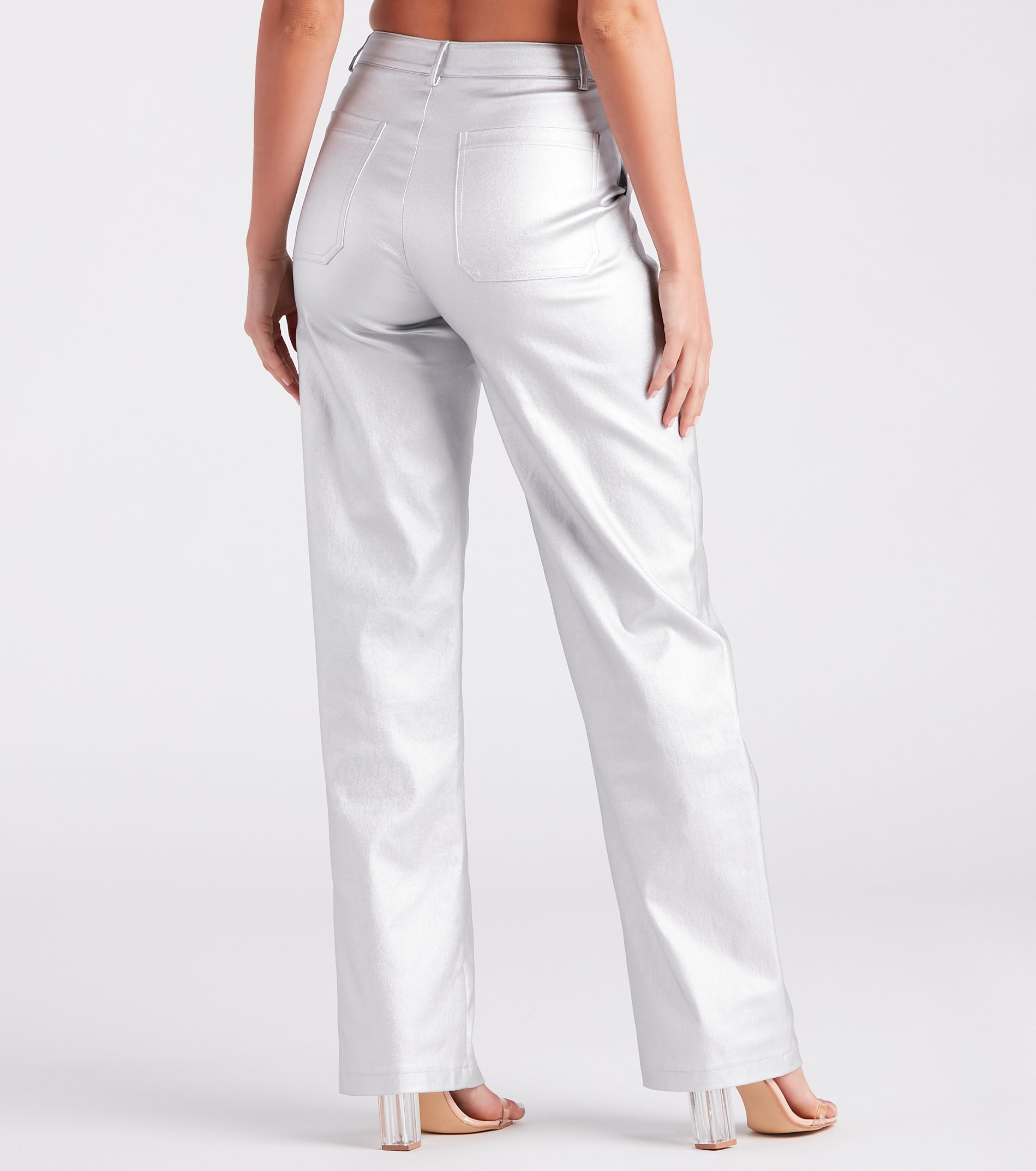 Space Glam Coated Faux Leather Cargo Pants - Image 3
