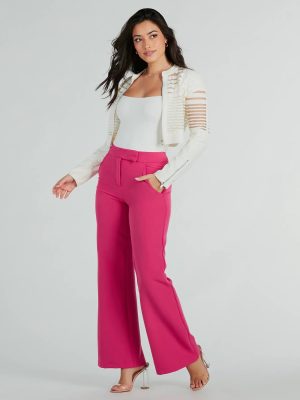 Perfectly Chic High Waist Straight-Leg Trouser Pants