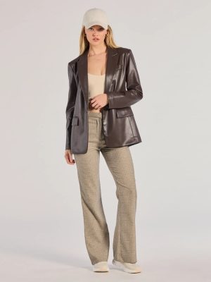 Checkered And Chic High-Waist Plaid Pants