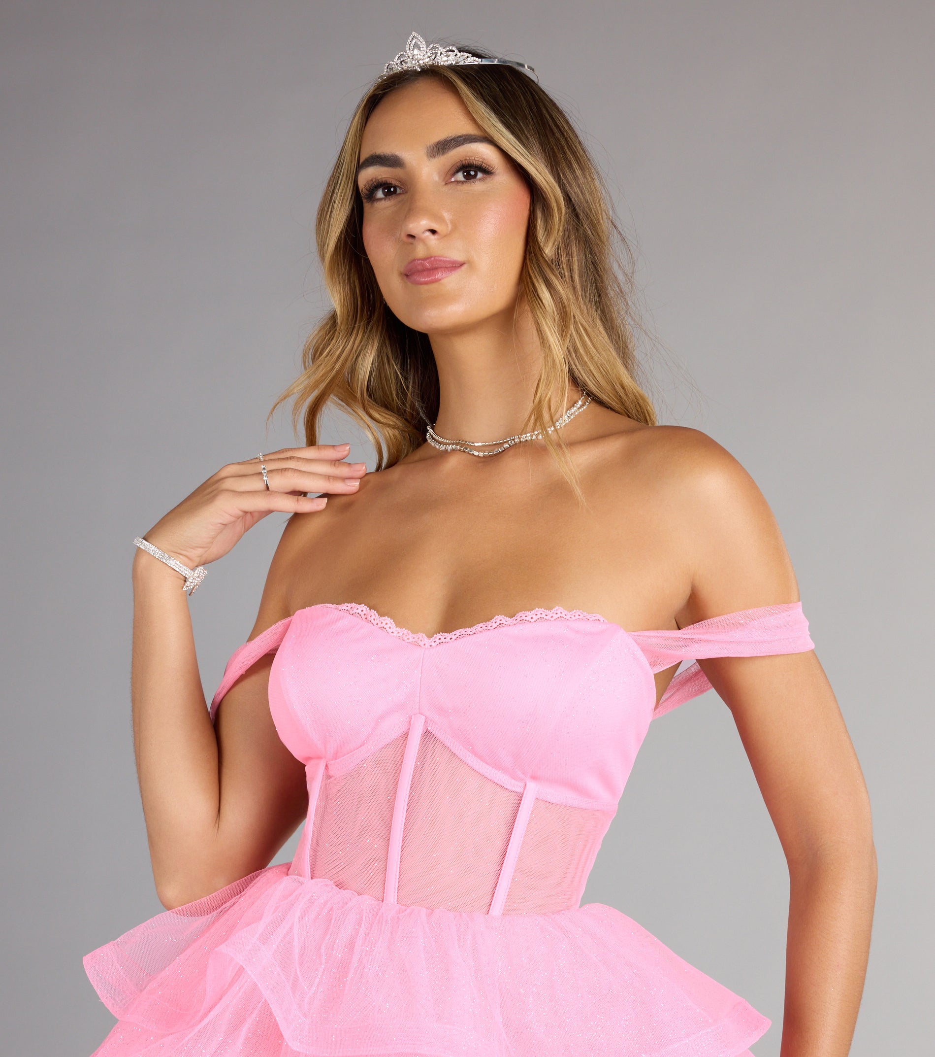 Enchanted Sparkle Glitter Tulle Ruffled Romper - Image 6