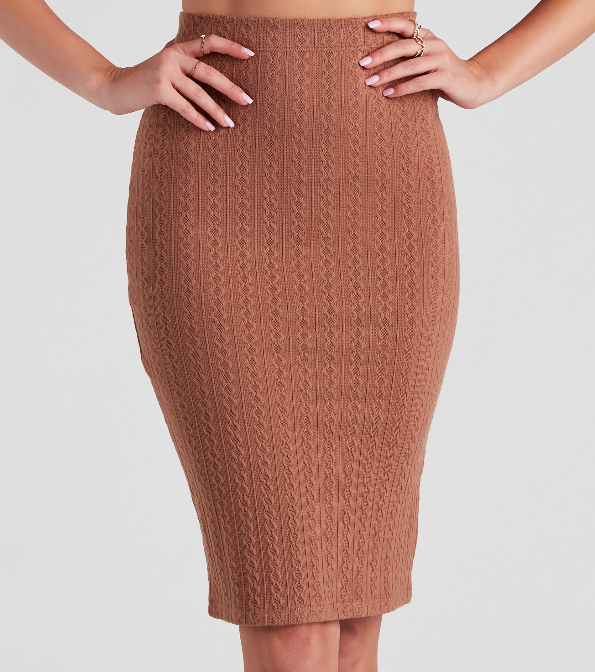 Cabin Cable Knit Midi Skirt - Image 8
