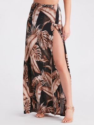 Vacay State Of Mind Tropical Slit Maxi Skirt