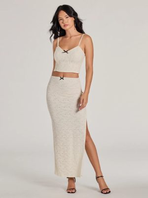 Unforgettable Dream High Rise Lace Maxi Skirt