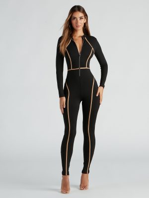 Effortless Trendsetter Ribbed Knit Jumpsuit