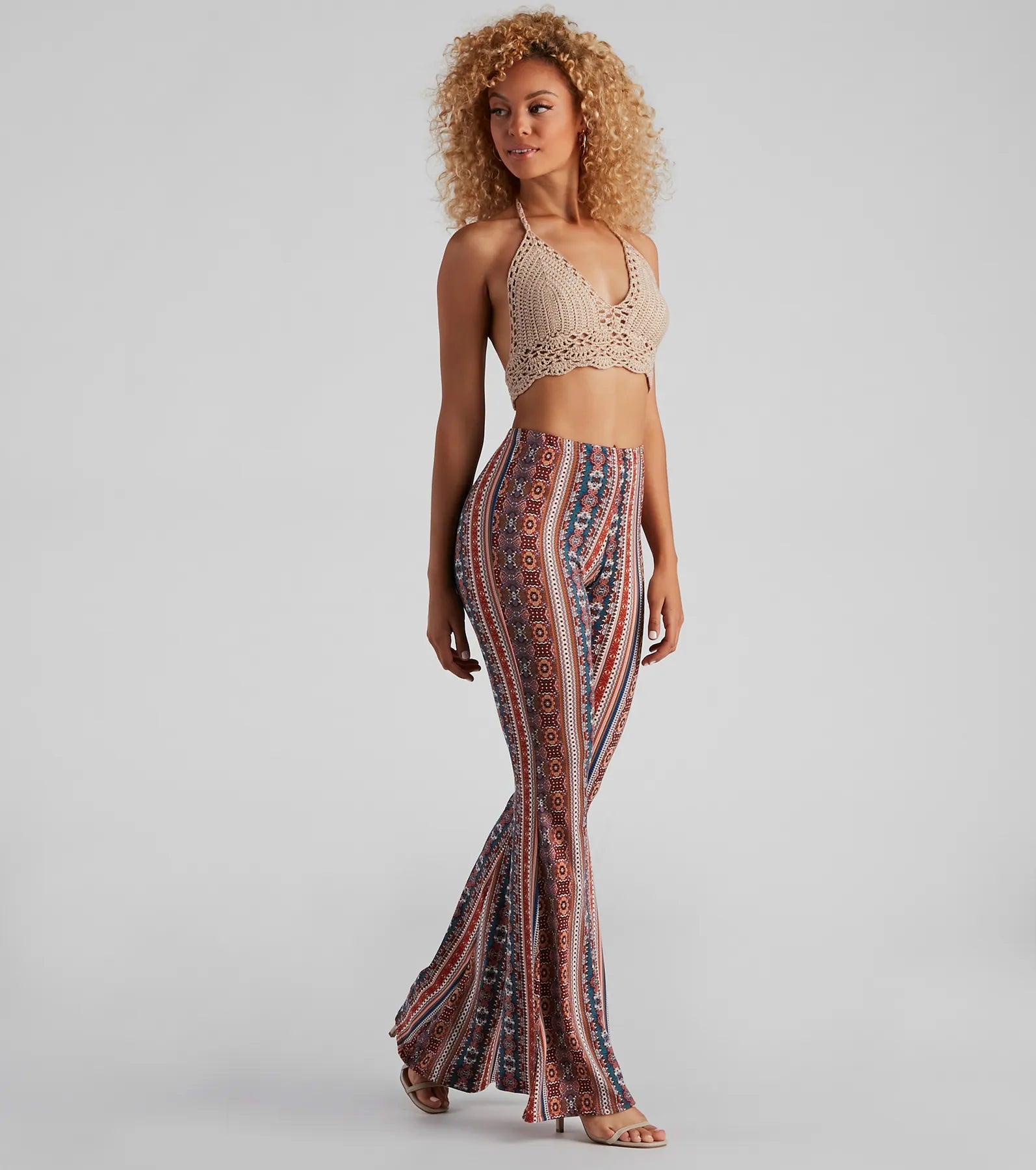 Bohemian Daze Medallion Print Flare Pants - Image 3