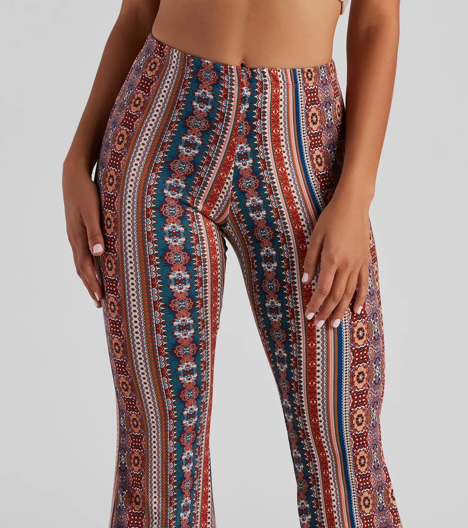 Bohemian Daze Medallion Print Flare Pants - Image 4