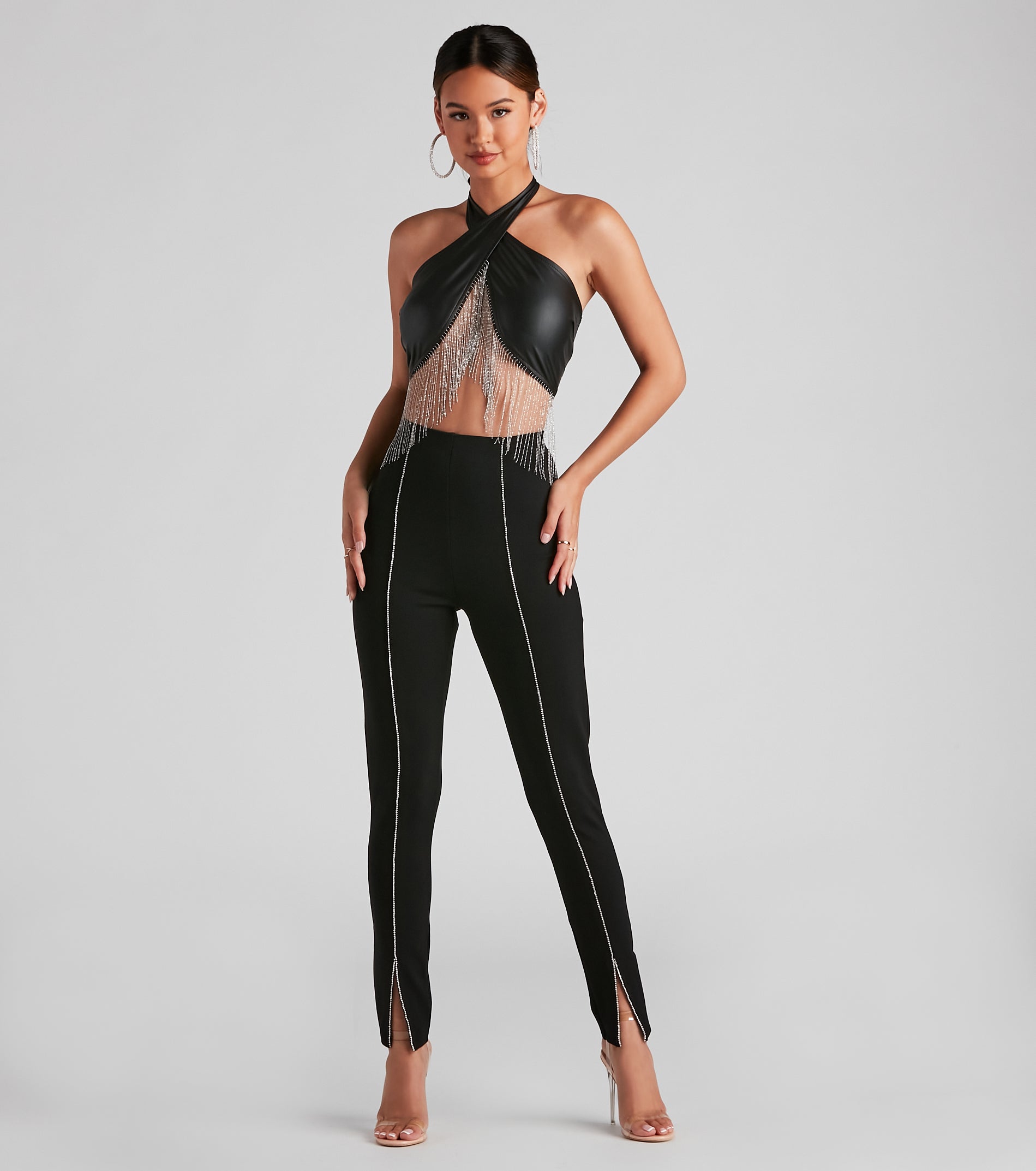 Rhinestone Chic Woven Skinny Pants - Image 2