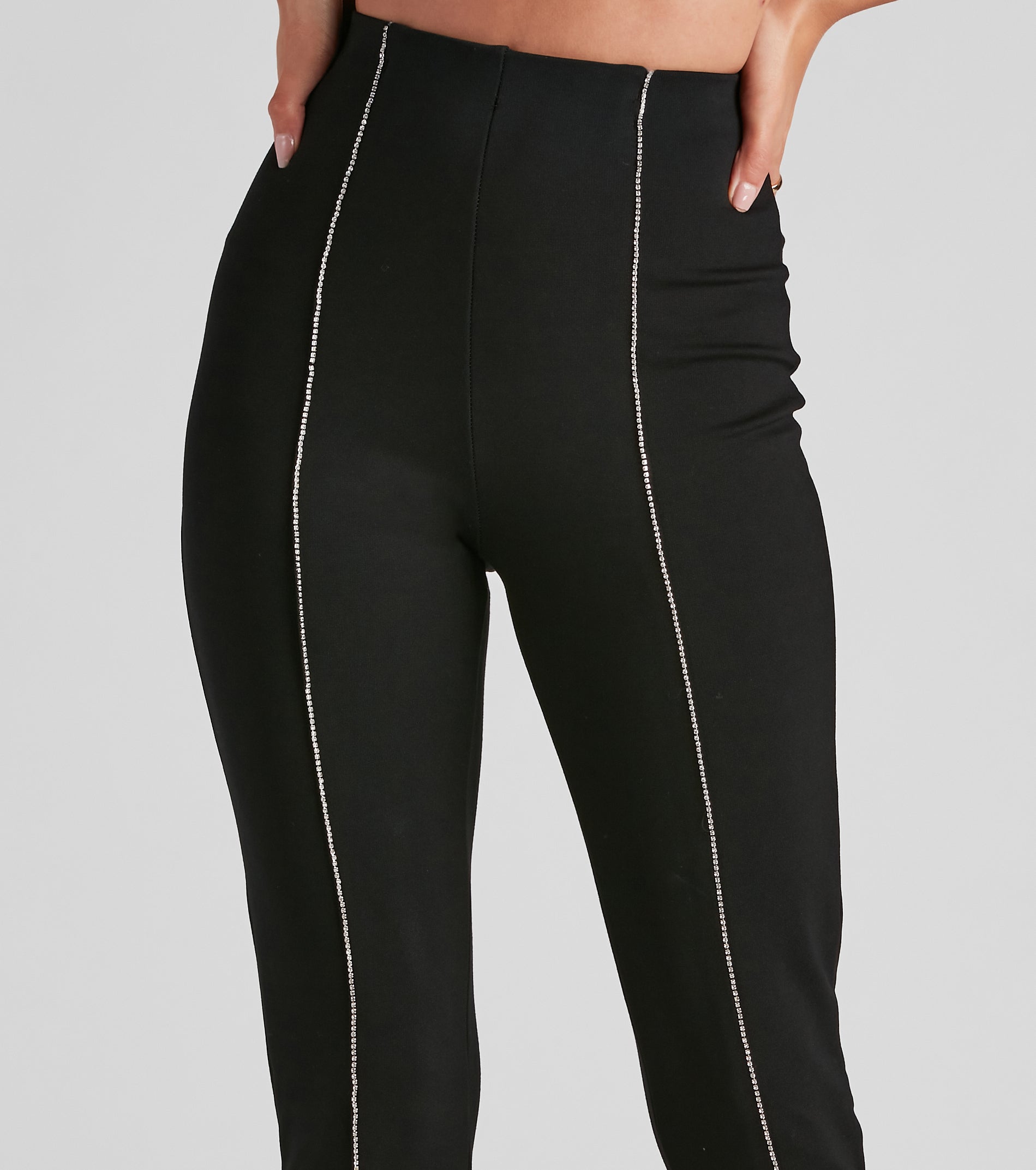 Rhinestone Chic Woven Skinny Pants - Image 4