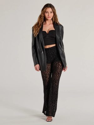 Chic In The Wild Cheetah Print Flared Mesh Pants