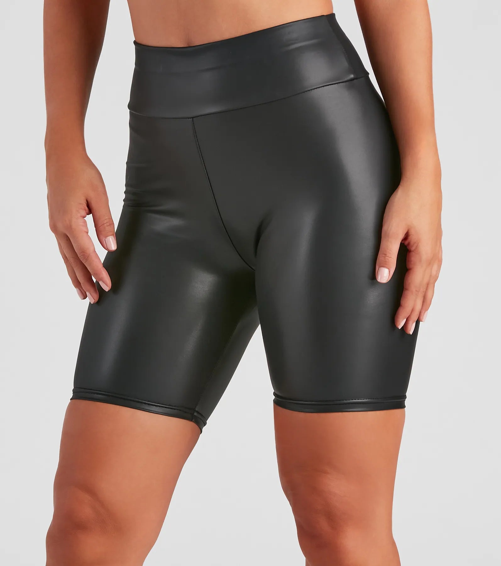 Faux Leather Biker Shorts - Image 4