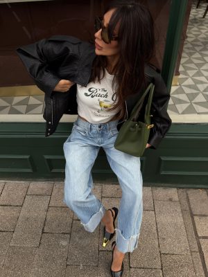 Whole Vibe Mid-Rise Barrel Denim Jeans