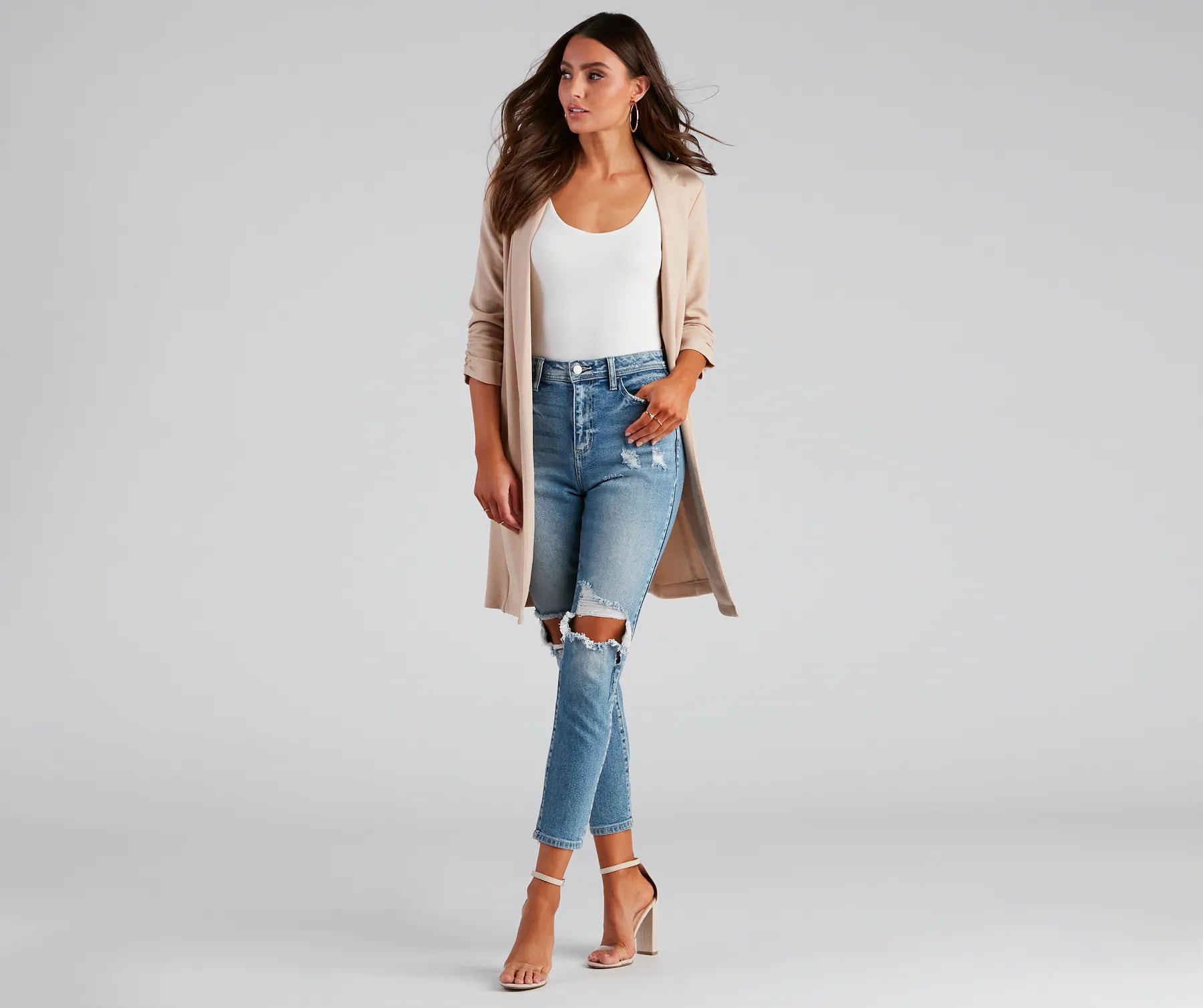High-Rise Distressed Mom Skinny Jeans - Image 2