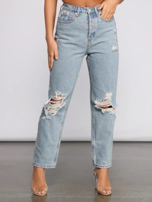 Classic Staple High Rise Destructed Boyfriend Jeans
