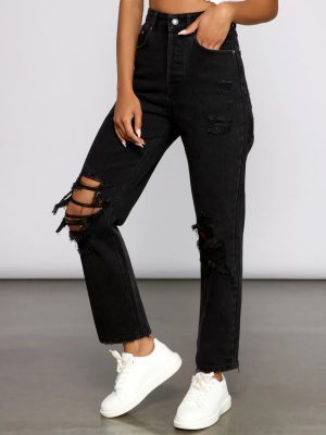 Extra High Rise Distressed Boyfriend Jeans