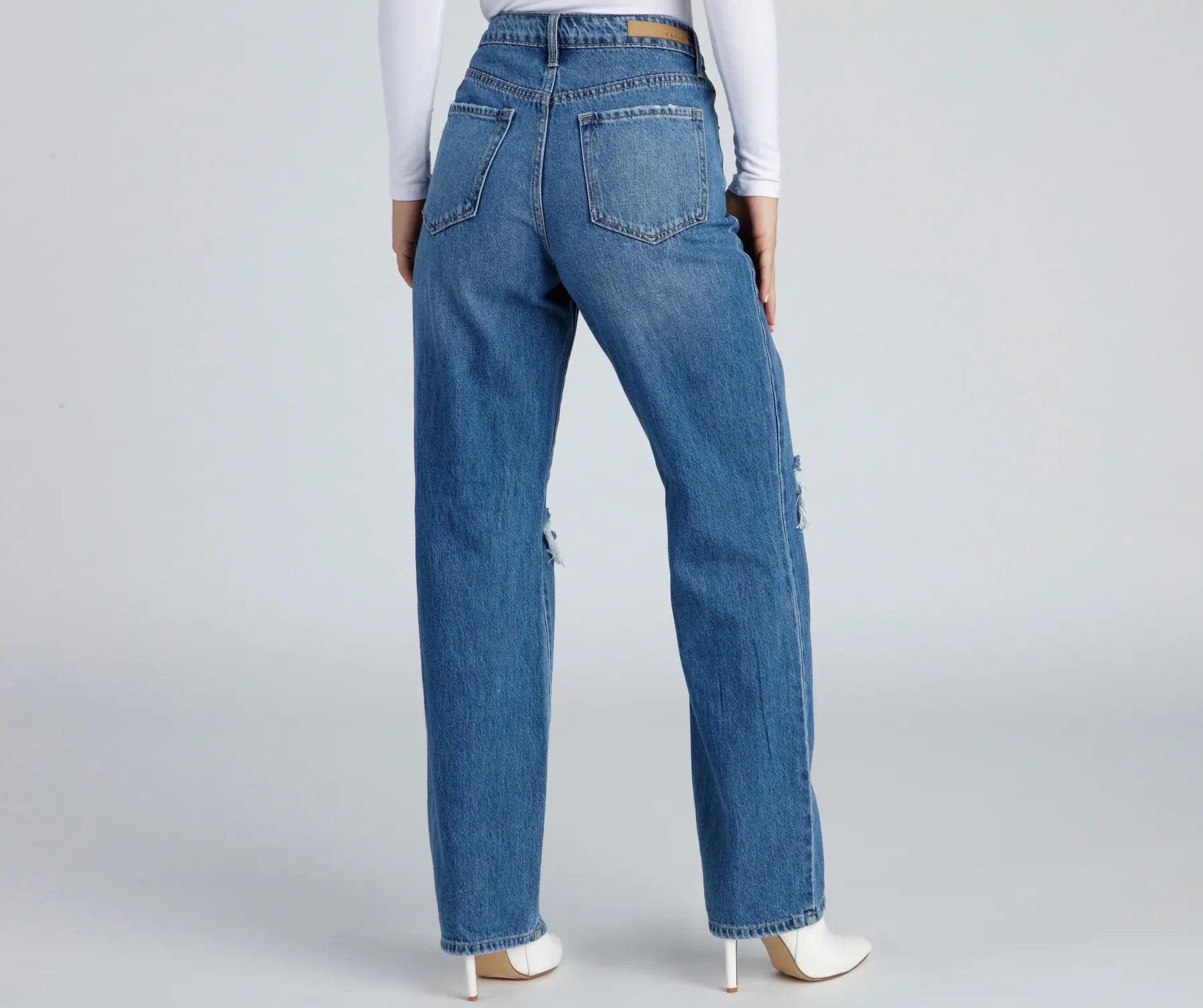 Classic Casual Distressed Boyfriend Jeans - Image 3